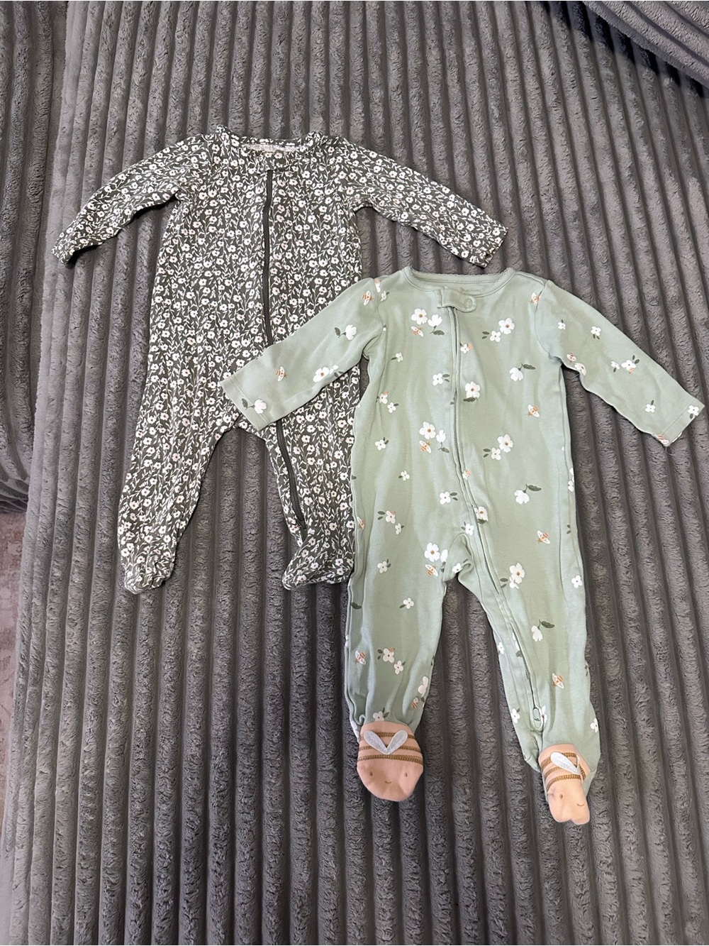 Carter’s Green Floral Sleepers Bundle
